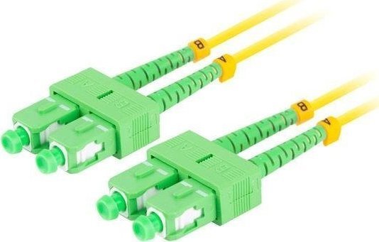 Оптички кабел со влакно Lanberg SM SC/APC SC/APC, дуплекс, 10m, жолт
