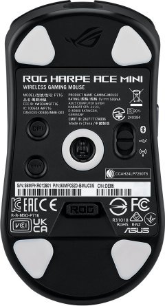 Maus gaming ASUS ROG Harpe Ace Mini, wireless RF dhe Bluetooth, 42000 DPI, i zi