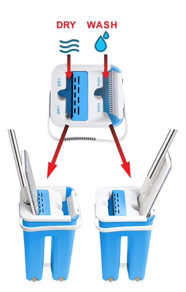 Set mop rrotullues Esperanza Rotary Mop Perfect Clean, me kovë, inoks