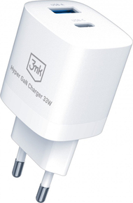 Karikues 3mk Hyper Charger 33W, 1x USB A, 1x USB C, i bardhë