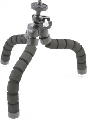 Tripod fleksibël Xrec, lartësi 18 cm, për kamera dhe kamkorder, i zi