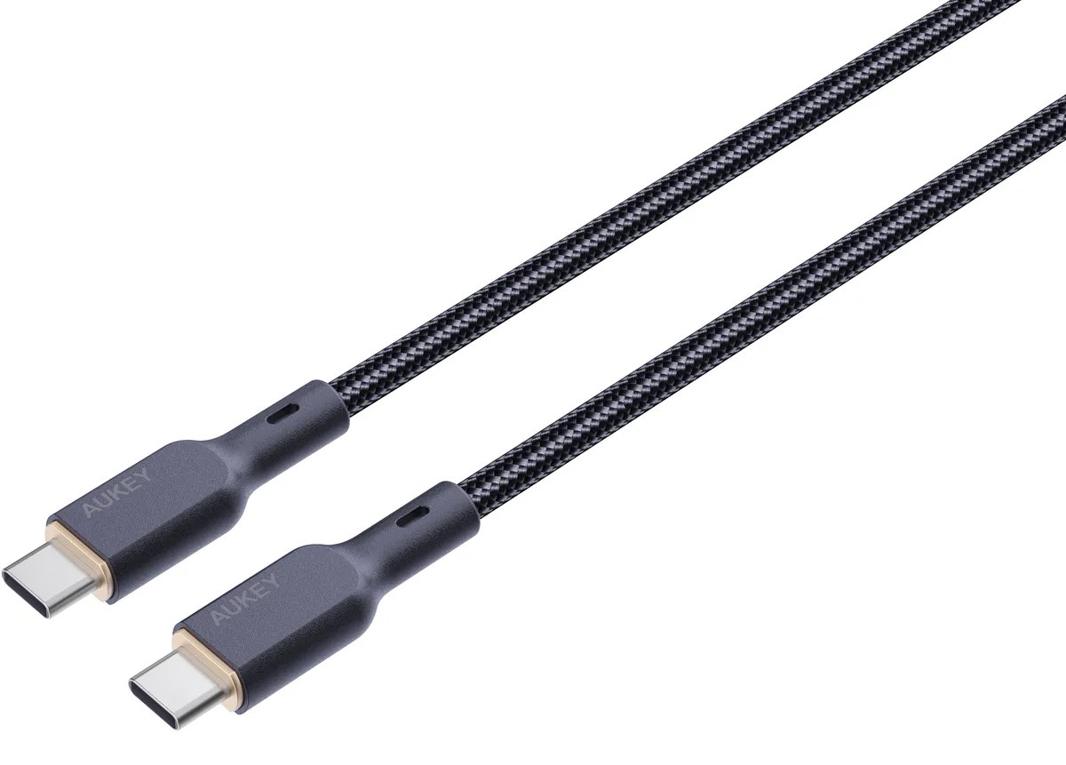 Kabllo Aukey, USB C / USB C, 1.8 m, e zezë