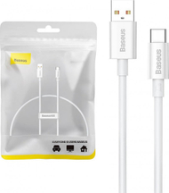 Kabllo USB Baseus Superior, USB A në USB C, 0.25 m, 100 W, e bardhë