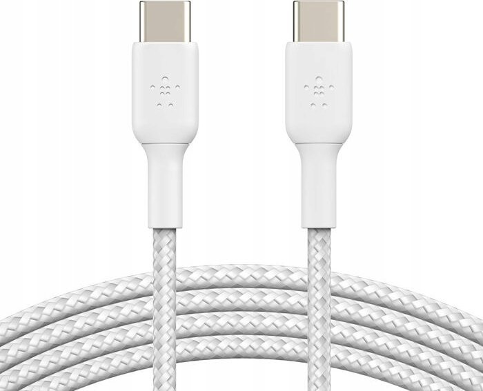 Kabllo USB-C Belkin CAB004BT2MWH2PK, 2m, 60W, USB 2.0, e bardhë