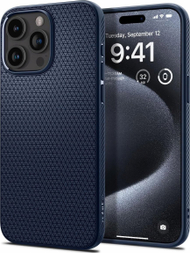 Mbulesë telefoni Spigen Liquid Air për iPhone 16 Pro, TPU fleksibël, navy blue