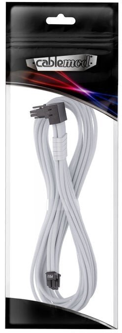 Kabllo furnizimi CableMod C-Series Pro ModMesh 12V-2x6, 65cm, konektor 90°, e bardhë