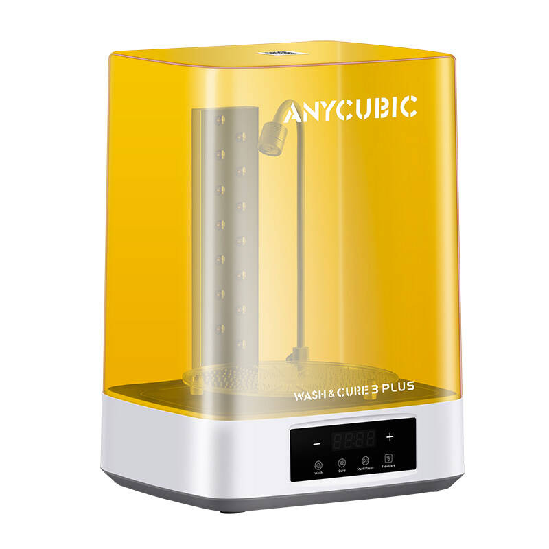 Pajisje larje dhe kurimi Anycubic Wash & Cure 3 Plus, për printer 3D me rrëshirë, panel digjital, e verdhë