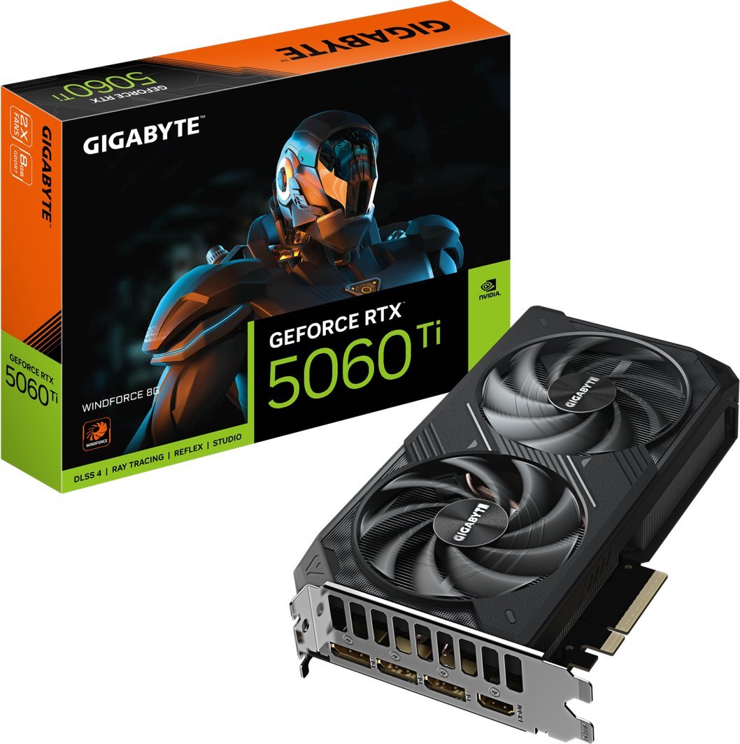 Kartelë grafike Gigabyte GeForce RTX 5060 Ti Windforce, 8GB, GDDR7