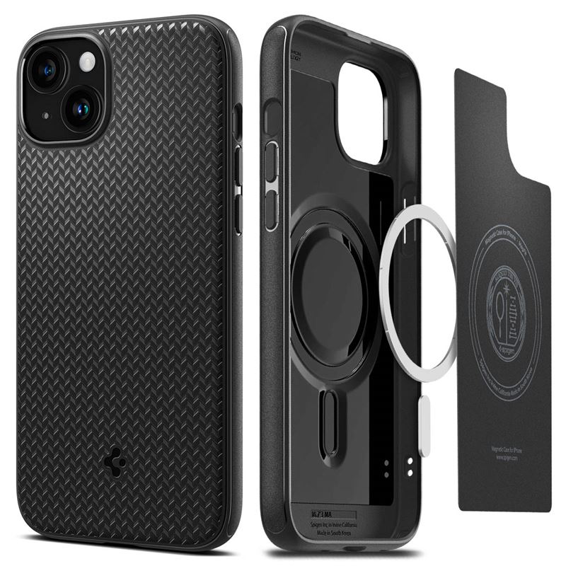 Mbështjellës për iPhone 15 Plus Spigen Mag Armor MagSafe, i zi