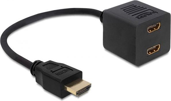 Kabllo Delock HDMI - HDMI x2, e zezë