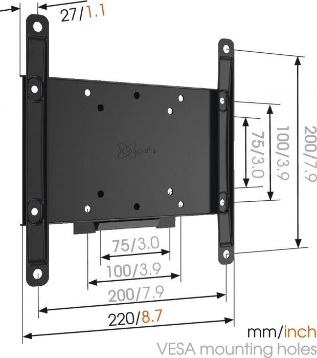 Mbajtëse muri për TV Vogels MA2000 A1, 26"-40", fikse, e zezë