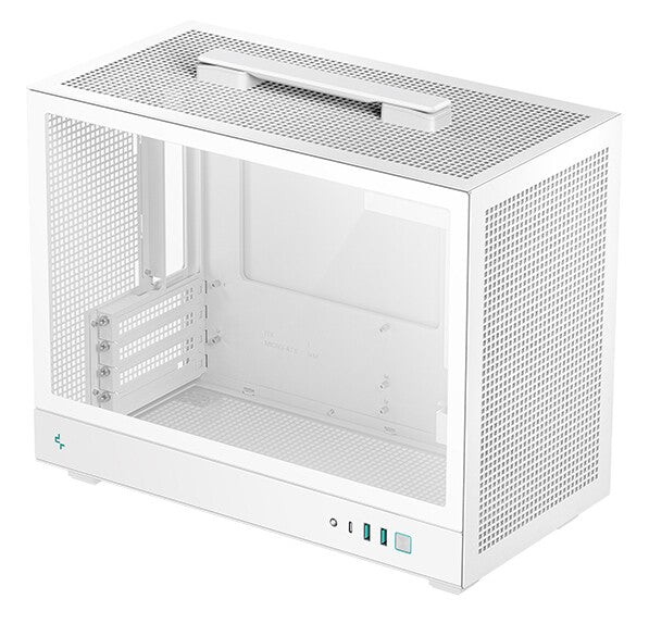 Kasa PC DeepCool CH160 Plus WH, Mini ITX Micro ATX, xham i kalitur, e bardhë