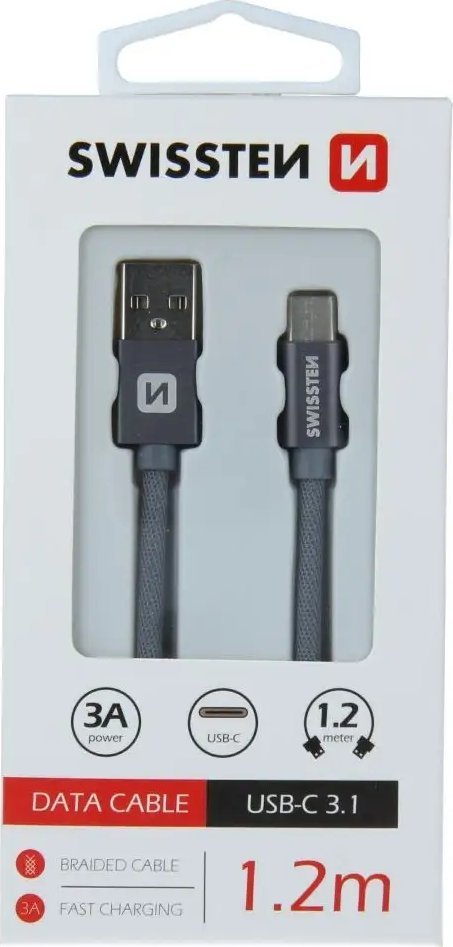 Kabllo USB në USB C Swissten, 1.2m, e artë