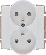Prizë dyshe e brendshme KOS KOS66, 16A 250V, IP40, e bardhë