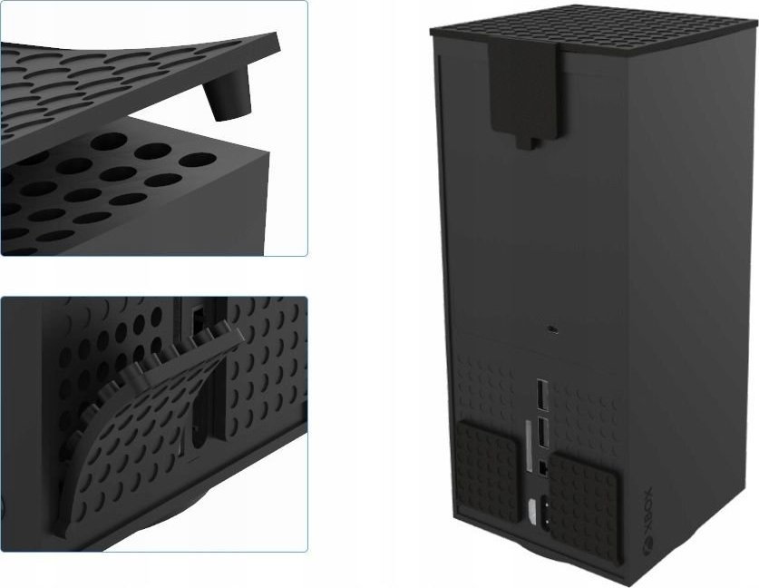 Set mbrojtës JYS JYS-X135 për Xbox Series X, mbulesa silikoni për konzolë dhe 2 kontrollorë, i zi