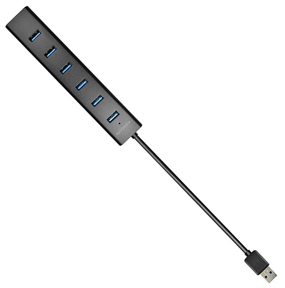 Qendër USB Axagon HUE-SA7BP, 7x USB-A 3.0, 2A, e hirtë