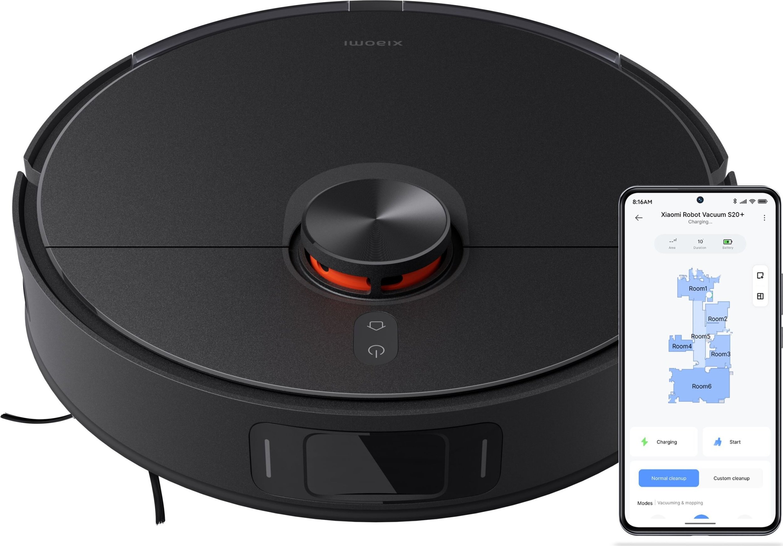 Fshesë robotike Xiaomi Robot Vacuum S20 Plus, navigim inteligjent, kontroll me aplikacion, e zezë