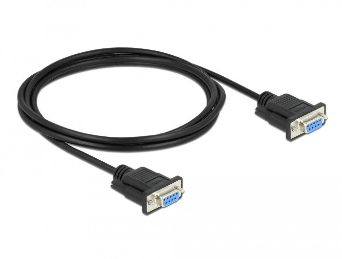Kabllo seriale DeLOCK 86604, DB 9 F në DB 9 F, 10 m, e zezë
