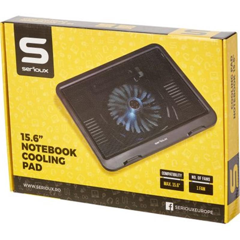 Ftohës laptopi Serioux NCPN19, 10-15.6", 1 ventilator, USB, i zi