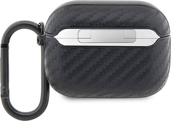 Mbulesë BMW BMAPWMPUCA2 për AirPods Pro, koleksioni Carbon Double Metal Logo, PU, e zezë