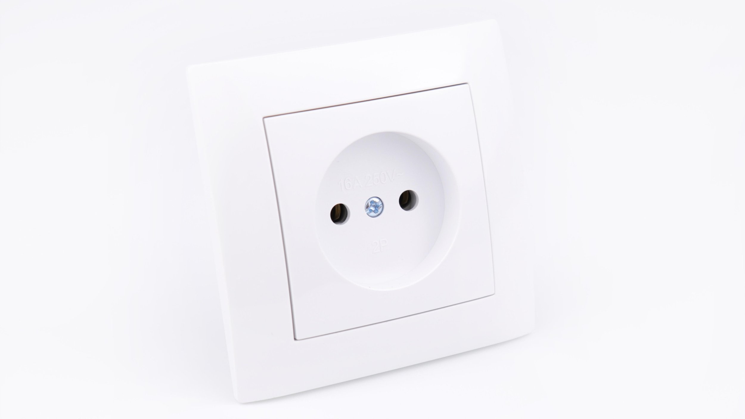 Ѕиден приклучок Wesa Single Socket, без заземјување, бел