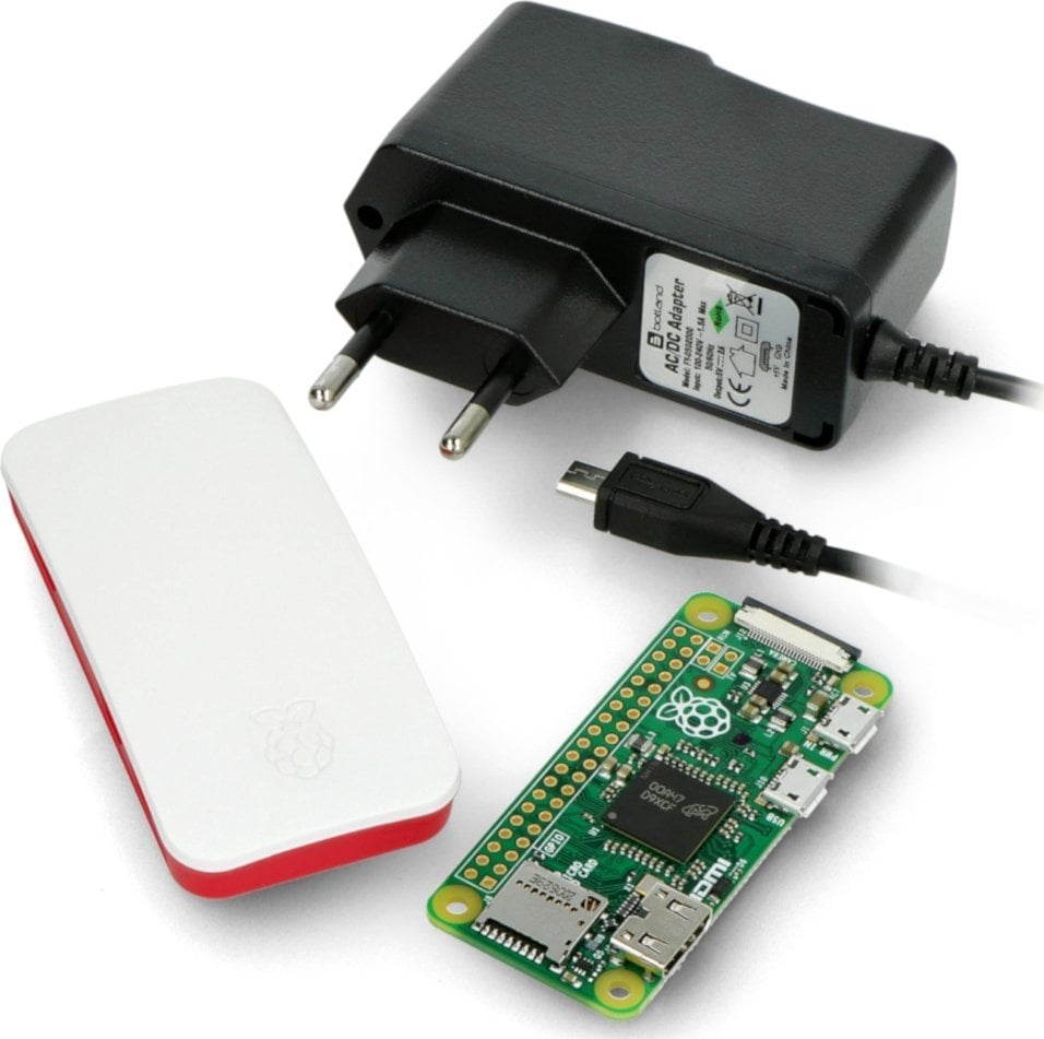 Kit bazë Raspberry Pi Zero W, Wi-Fi, Bluetooth, i bardhë