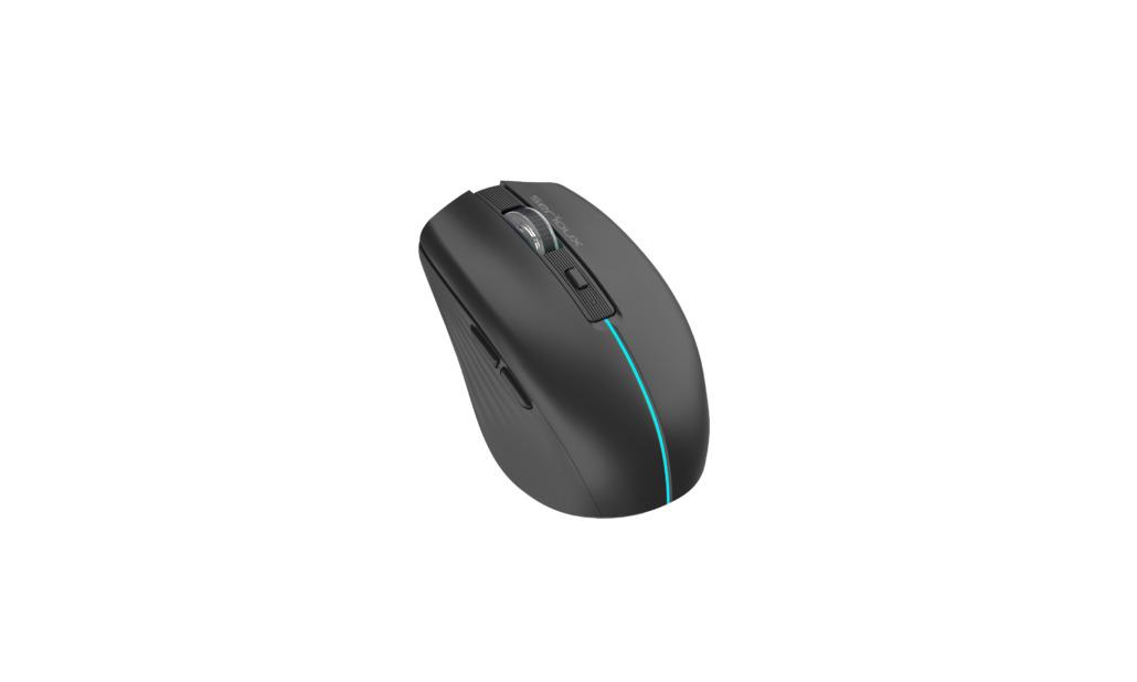 Maus wireless Serioux Flicker 212, 1600 DPI, bateri e rikarikueshme USB C, i zi