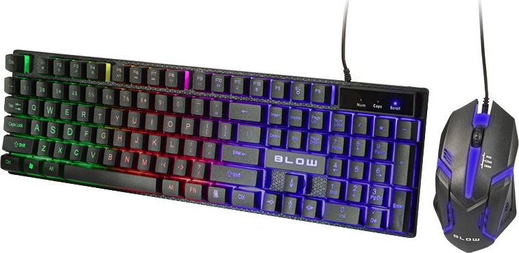 Set gaming tastierë dhe maus HQ, me ndriçim LED, me mousepad XXL, i zi
