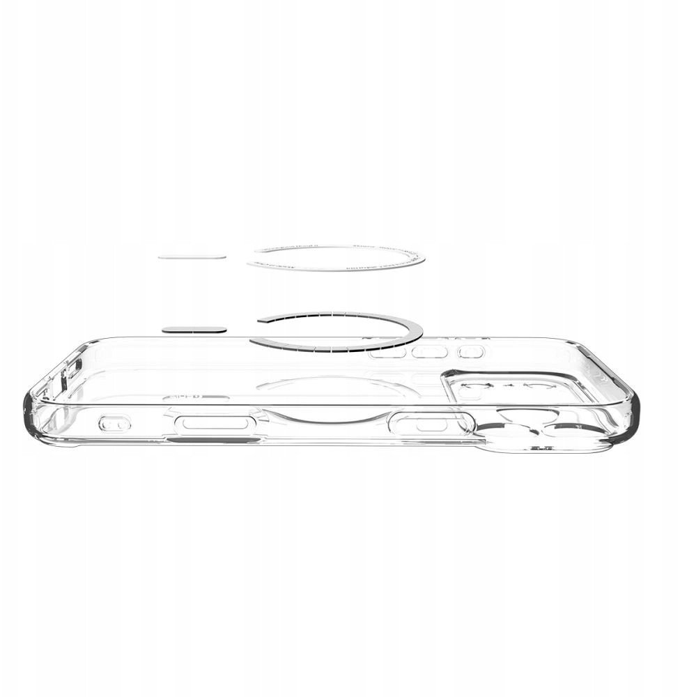 Mbrojtëse telefoni Spigen Ultra Hybrid MagSafe, iPhone 17 Pro, transparente me kornizë të bardhë