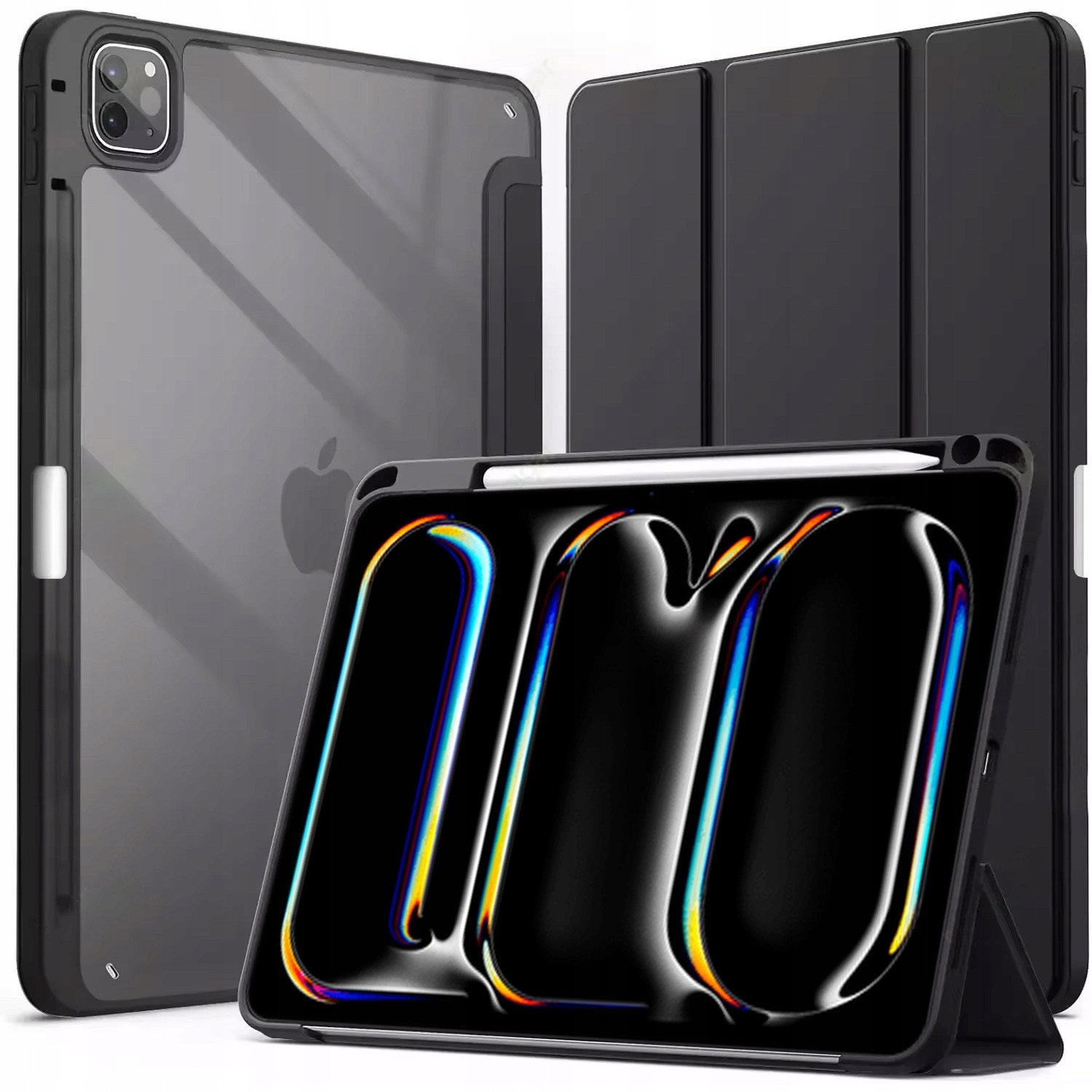 Mbulesë mbrojtëse për tablet Hard Crystal për Apple iPad Pro 11 Gen 5 2024, 11", me kapak flip, e zezë