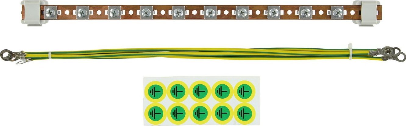 Aksesor rack Lanview RAX141, shufër tokëzimi 10 pika, 1U, verdhë jeshile