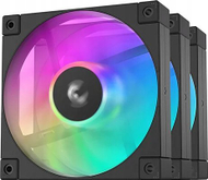 Ventilatorë PC DeepCool FD12 ARGB PWM, 120mm, set 3 copë, të zinj