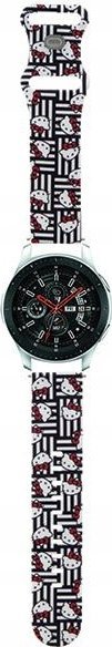 Rrip smartwatch Hello Kitty Universal HKUWLSDIESK, 22mm, silikon, i zi me vija të bardha