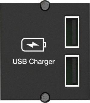 Modul karikues USB i dyfishtë Bachmann 917.224, për prizë modulare, i zi