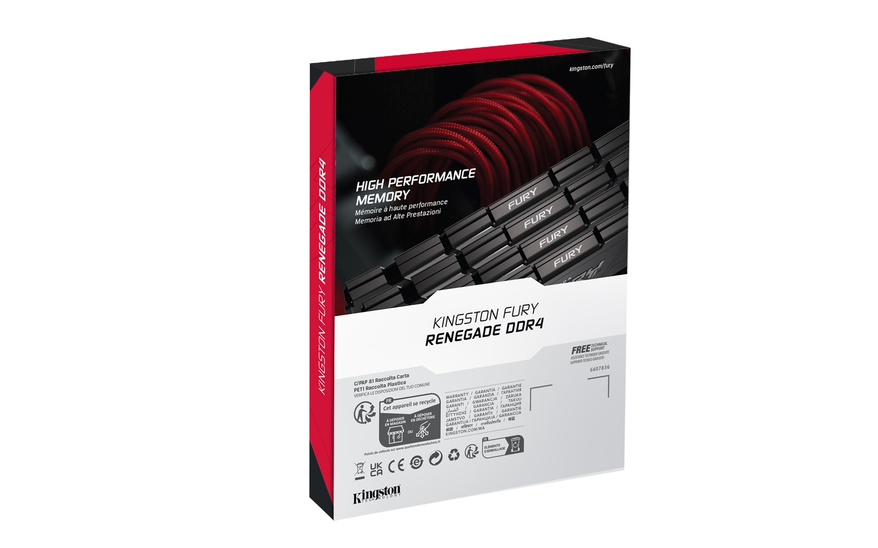 Ram desktop Kingston Fury Renegade KF436C16RB12/16, 16GB, DDR4 3600MT/s, i zi