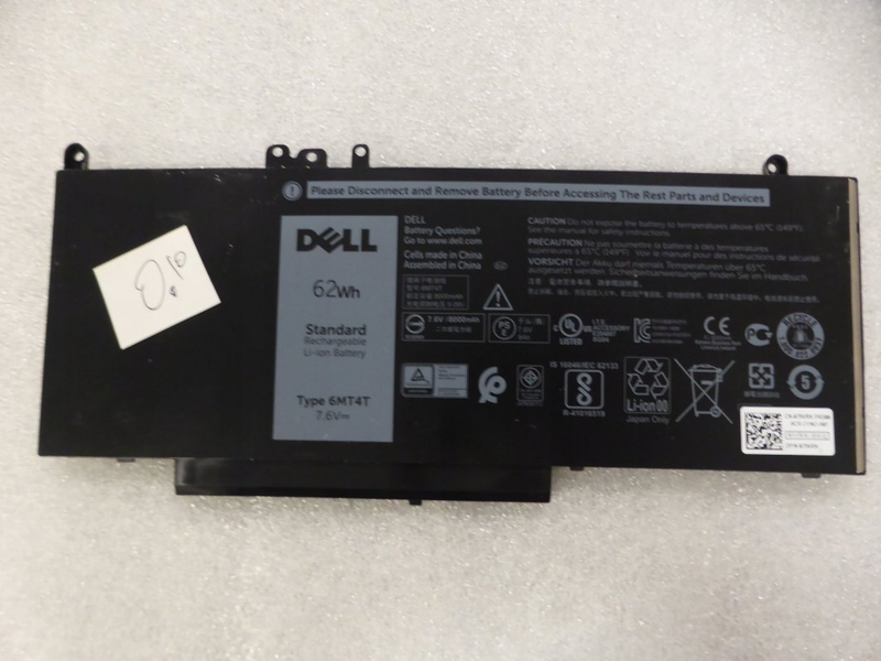 Bateri laptopi Dell 62Wh, Li Ion, 4 qeliza, e zezë