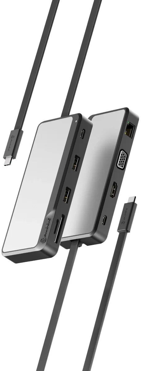 Dock udhëtimi ALOGIC Fusion Pro TOUR USB C, HDMI 4K, VGA, gri