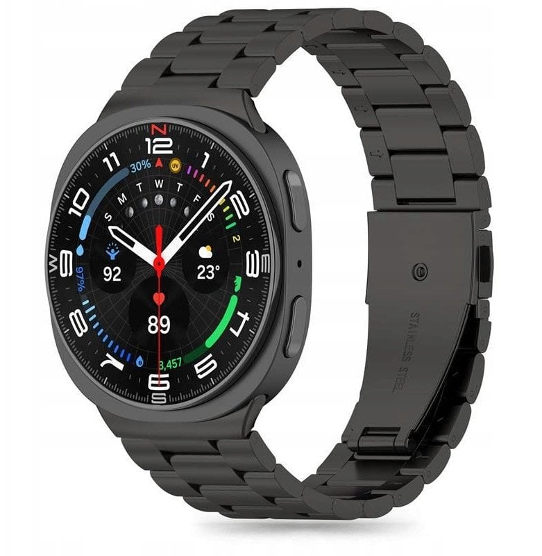 Rrip ore Tech-Protect Stainless Steel për Samsung Galaxy Watch 8 8 Classic, çelik inox, i zi