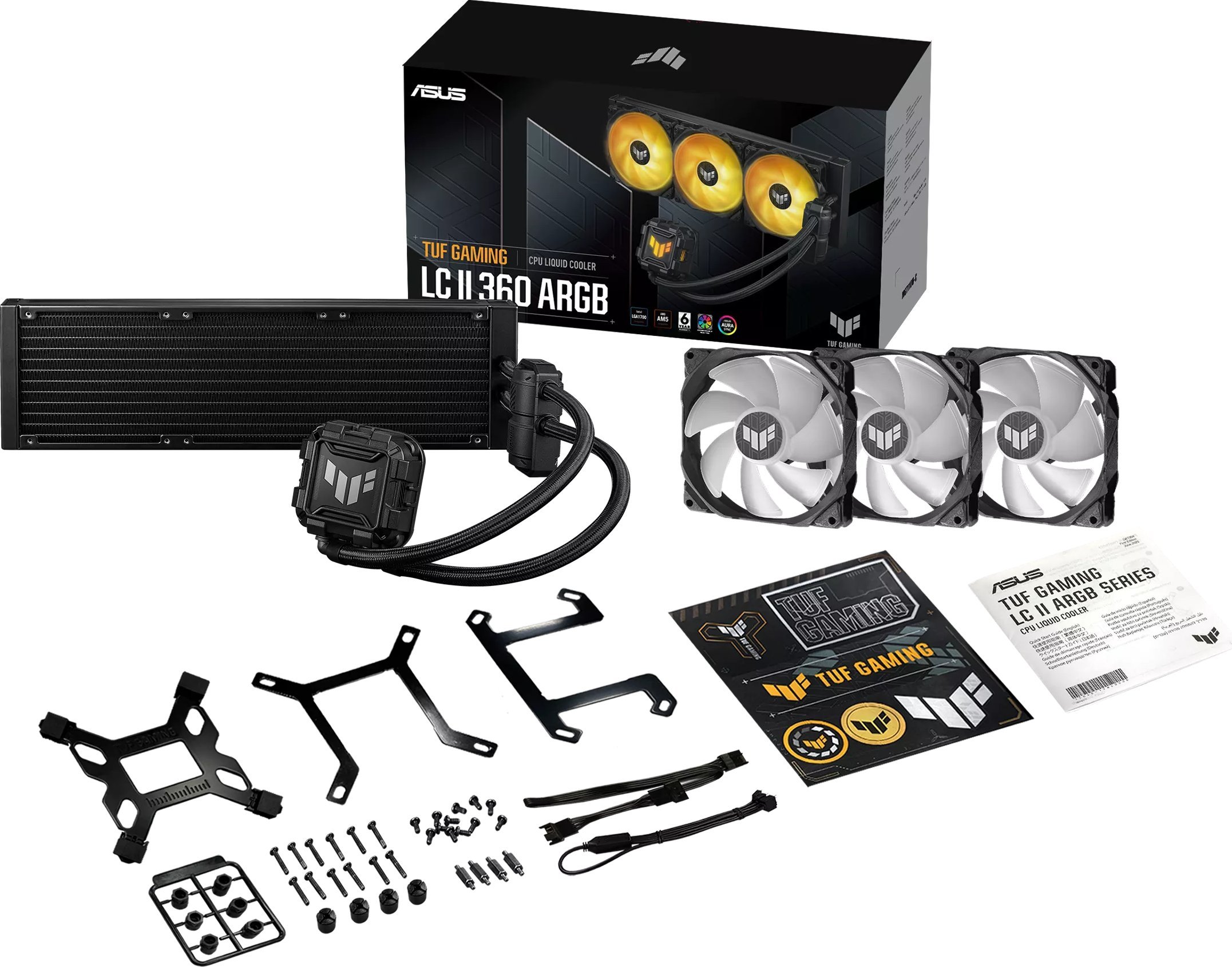 Ftohës ujor CPU Asus TUF Gaming LC II 360 ARGB, 360 mm, 3x 120mm, i zi
