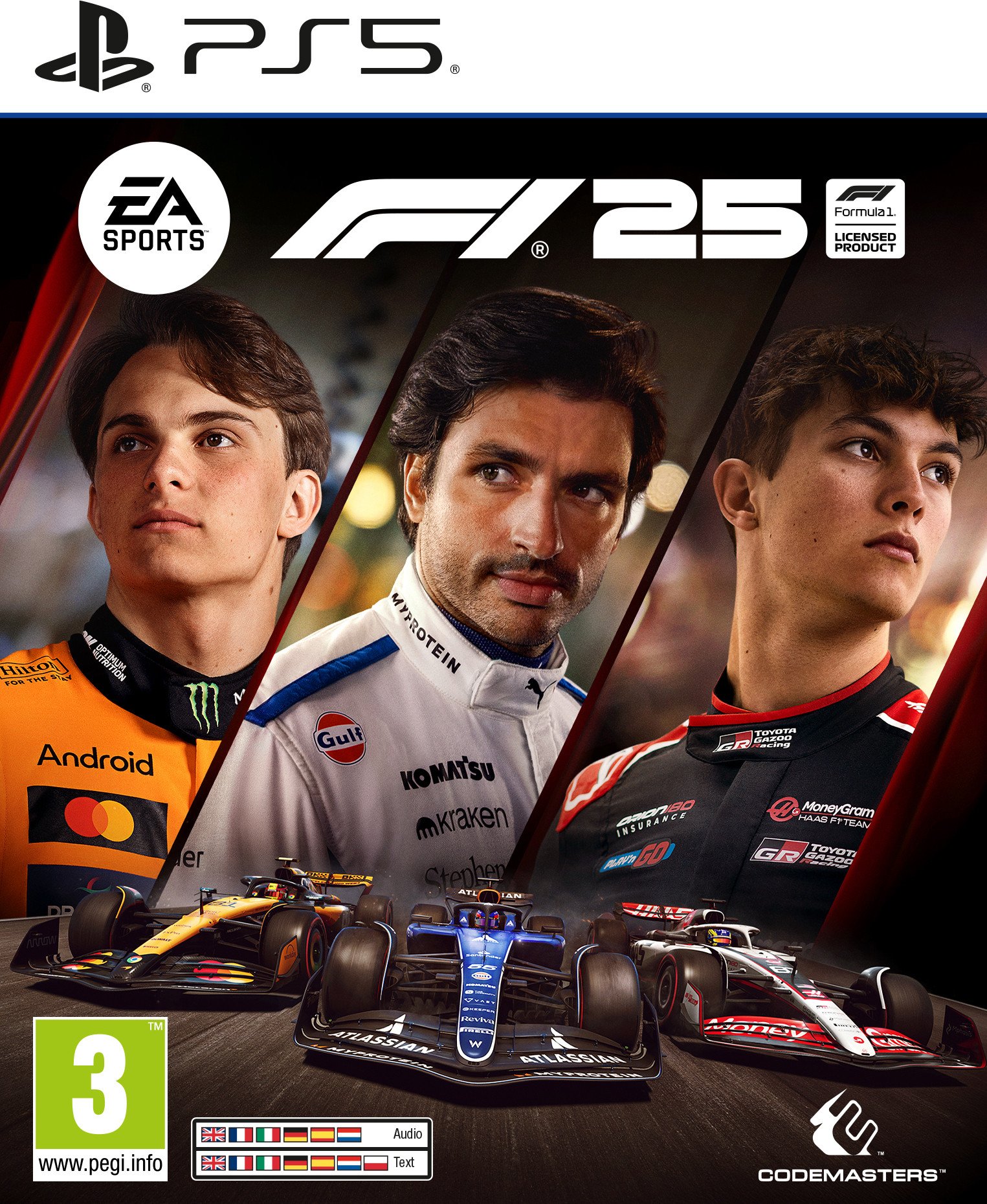 Loja PS5 EA Sports F1 25, gara me makina, PEGI 3, shumëngjyrëshe