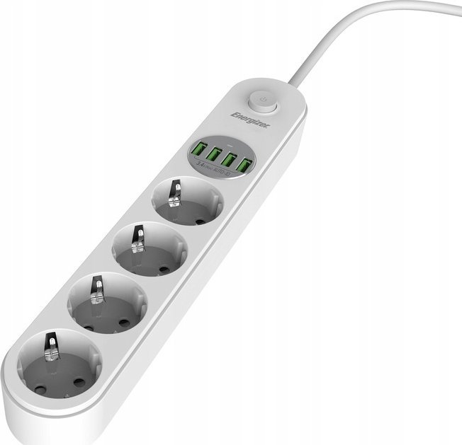 Shtepshtrija Energizer EPB2500W00EU, 3x AC 6x USB A, 2500W, kabllo 2m, e bardhë