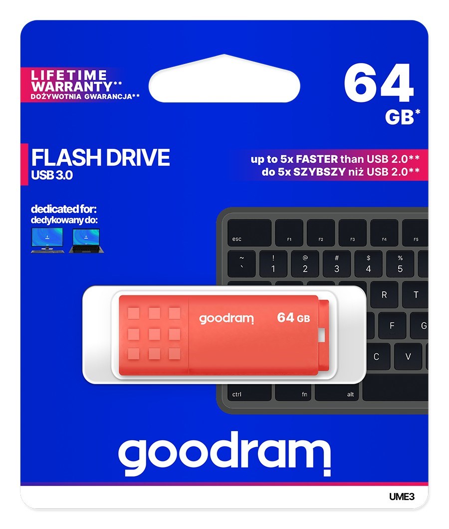 USB Goodram UME3-0640O0R11, 64 GB, USB Type-A