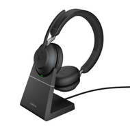 Kufje Jabra Evolve2 65 UC Stereo me stacion karikimi, të zeza