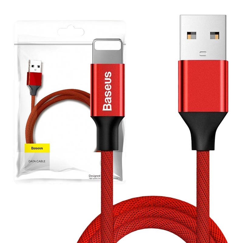 Kabllo USB Baseus CALYW-A09, USB-A në Lightning, 1.8 m, e kuqe