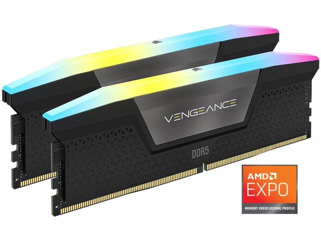 Memorie RAM Corsair Vengeance RGB, 32GB DDR5 6000MHz, AMD EXPO Intel XMP, gri