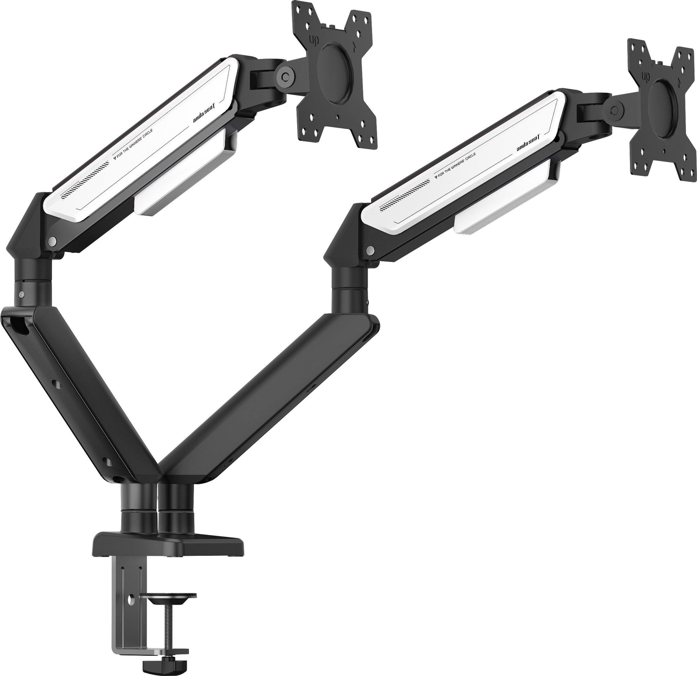 Mbajtës monitori Anda Seat Stealth II Duo, për 2 monitorë 17"-32", metalik, bardh e zi