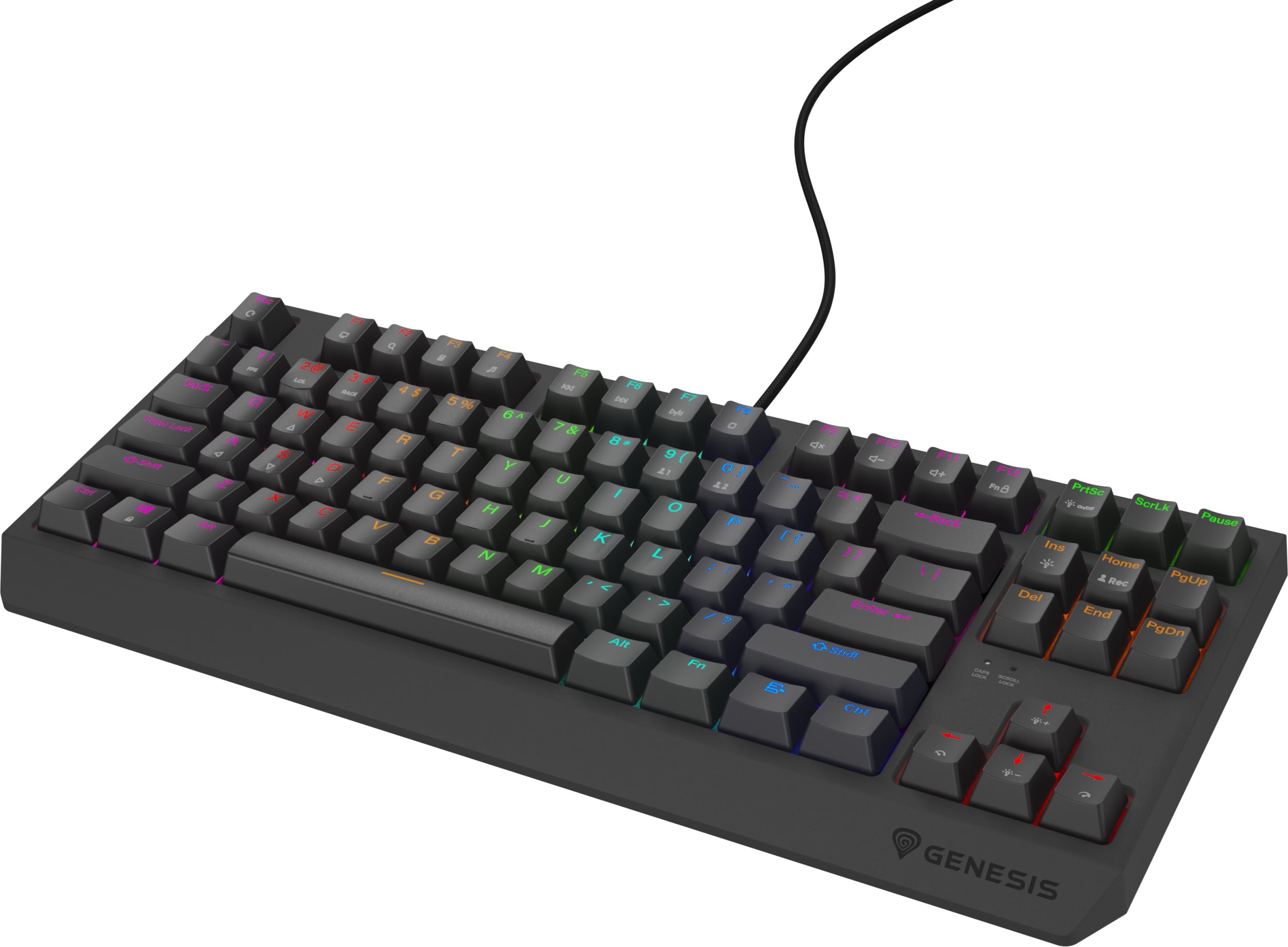 Tastierë mekanike gaming Genesis Thor 230 Lite TKL, RGB, Outemu Red, me kabllo USB
