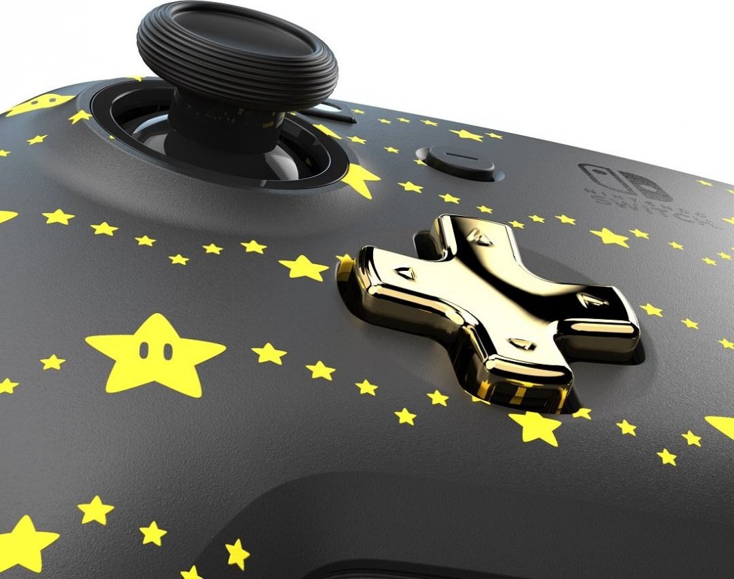 Kontroller PDP Rematch Super Stars Glow, wireless, i zi / i verdhë