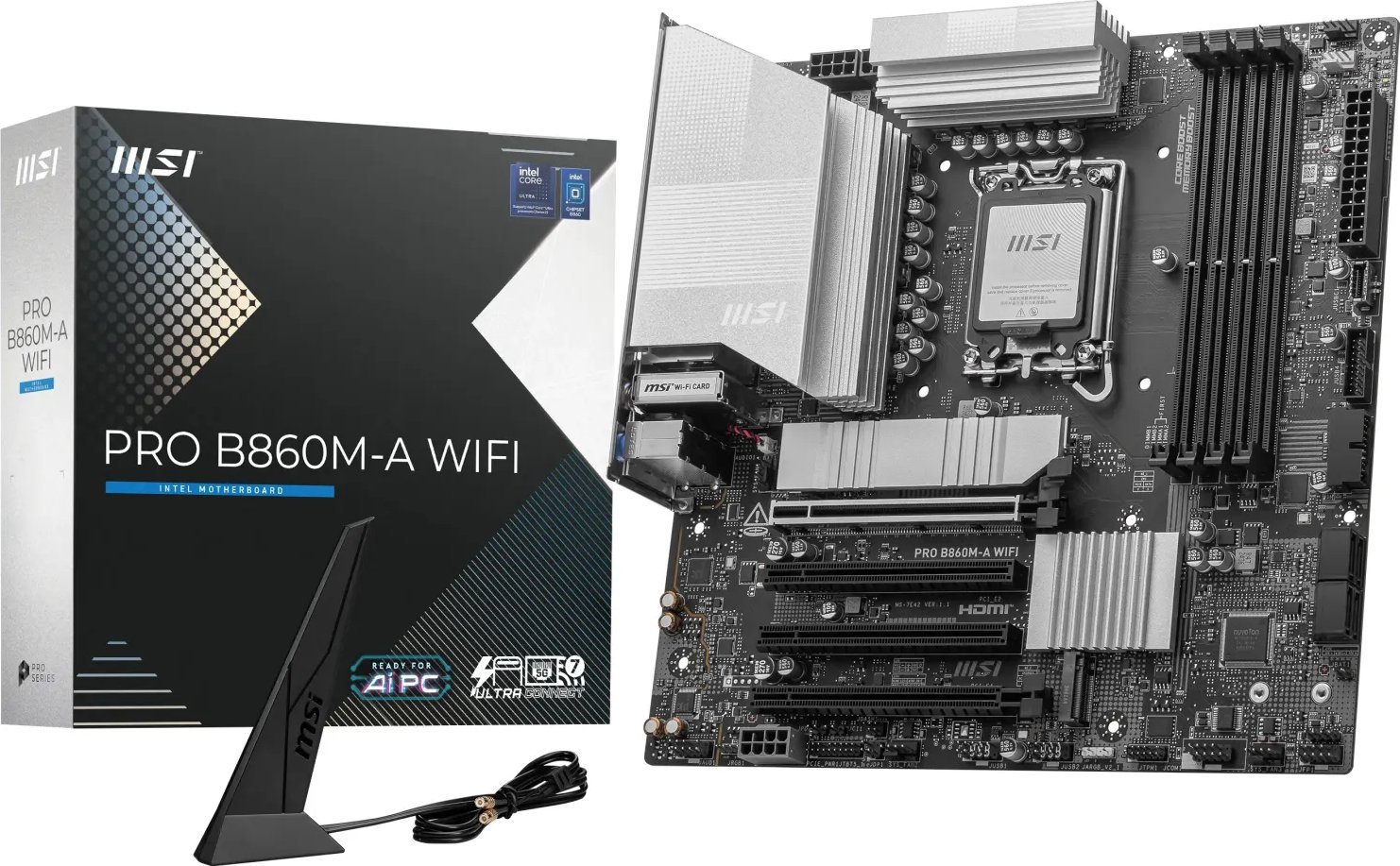 Матична плоча MSI PRO B860M-A WIFI, Intel B860, LGA 1851, Micro ATX