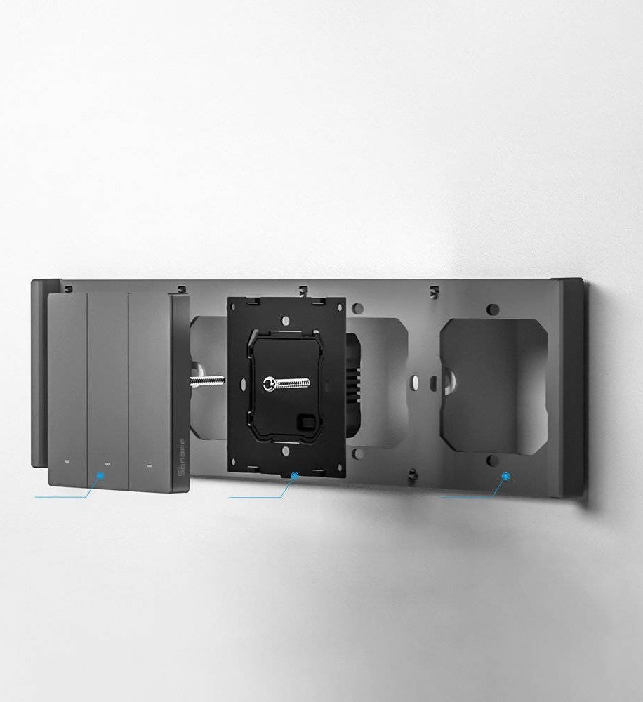 Çelës muri smart Sonoff M5 Switchman, WiFi, 1C 2C 3C, i bardhë